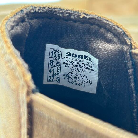 Sorel Boots Womens 10.5 Tan‎ Evie Lug Sole Wedge Ankle Pull on Bootie NEW - Picture 9 of 11